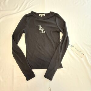 NWT Long Sleeve Graphic Tee Athletic Black Women's S